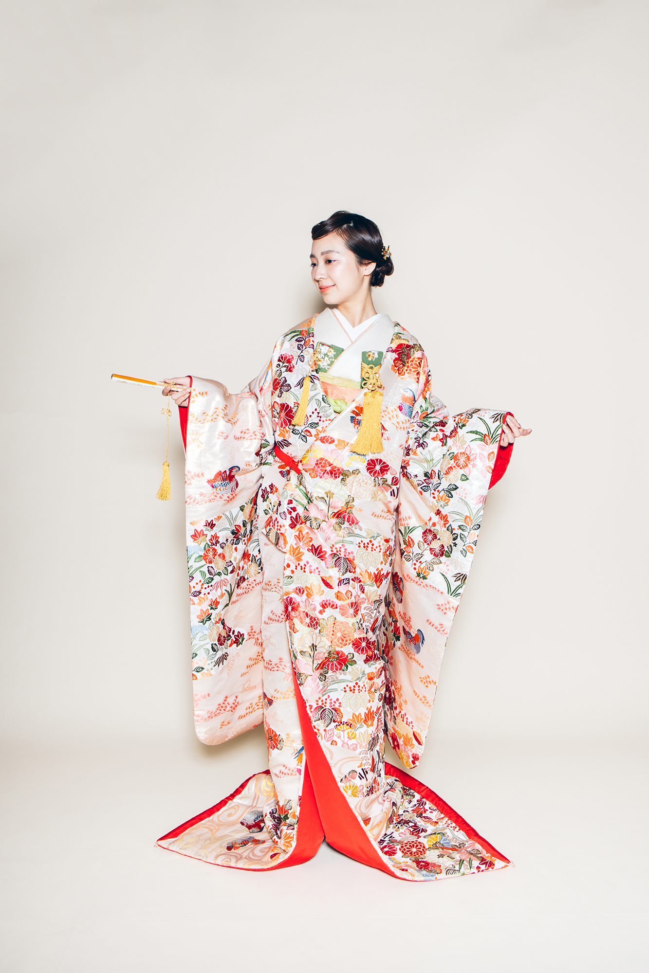 レンタル色打掛】唐織桃花色鴛鴦｜CUCURU